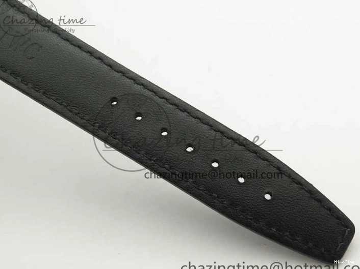 MIROTIME 0808 Portofino Automatic SS FKF 1:1 Best Edition White Dial RG Markers on Black Leather Strap A Stretchable 7141